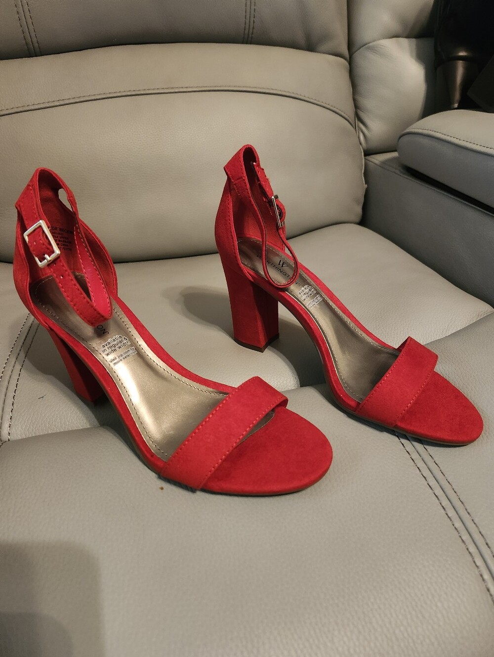 Worthington Red Ankle Strap Heels